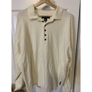 Structure Men’s Sz‎ XL Henley Style Long Sleeve Shirt Cream